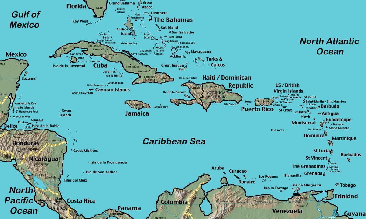 Harta e Belize karaibe