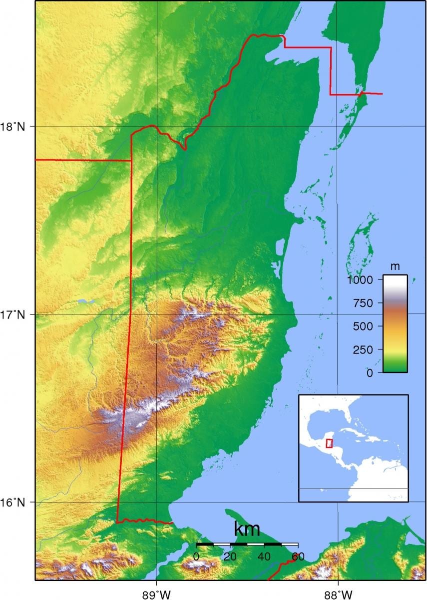 Harta e Belize lartësi