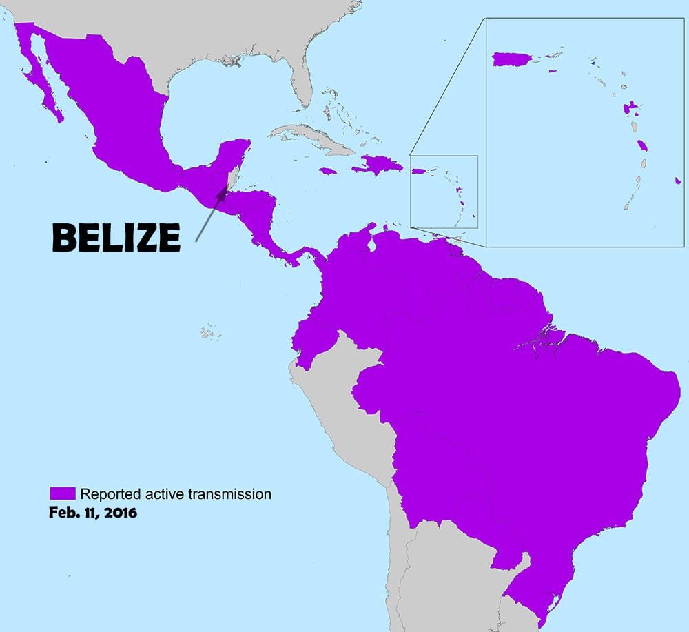 Harta e Belize zika