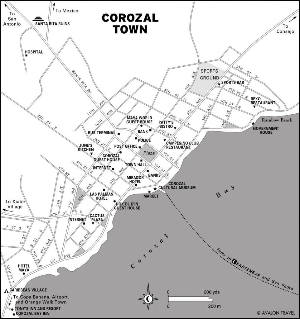 harta e corozal qytetit Belize
