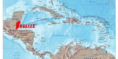 Harta e Belize amerikën qendrore