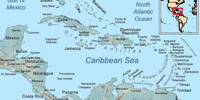 Harta e Belize dhe përreth ishujve