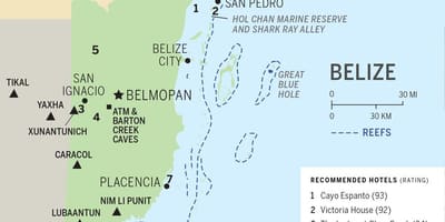 Harta e Belize plazhet