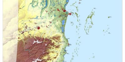Hartën topografike Belize